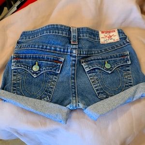 Repurposed True Religion jean shorts